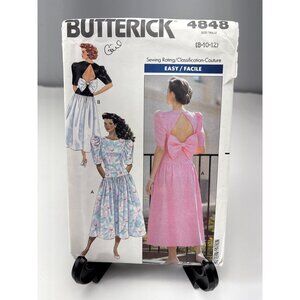 Butterick 4848 Misses Dress Sewing Pattern Size 8-10-12 Uncut 90s